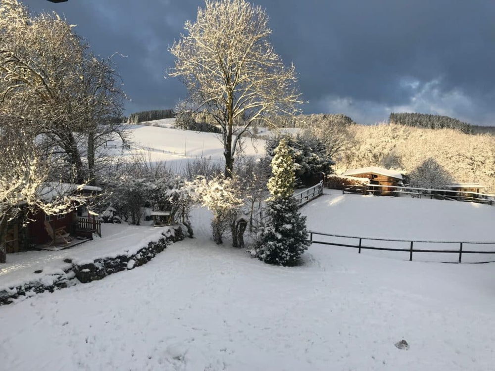 Winter in der Eifel. Eine verschneite Landschaft.