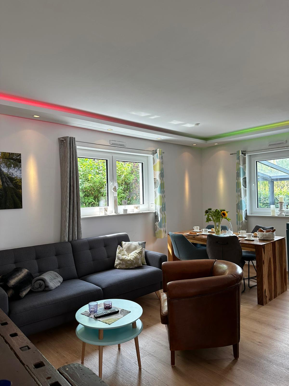 offenes Wohnzimmer, mit barrierefreihem Eingang